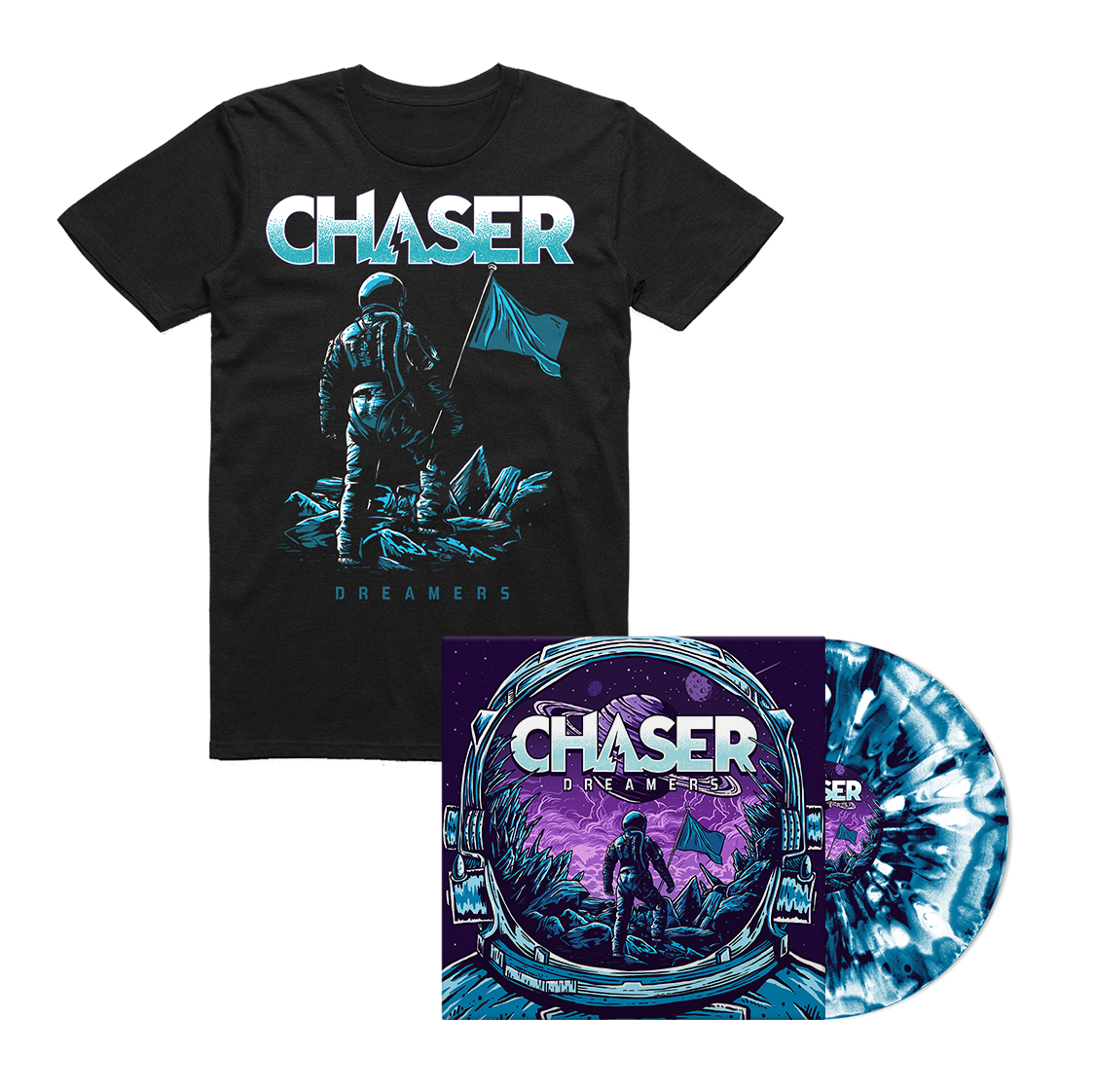 CHASER - Dreamers "Ice Blue Burst" Tee Bundle