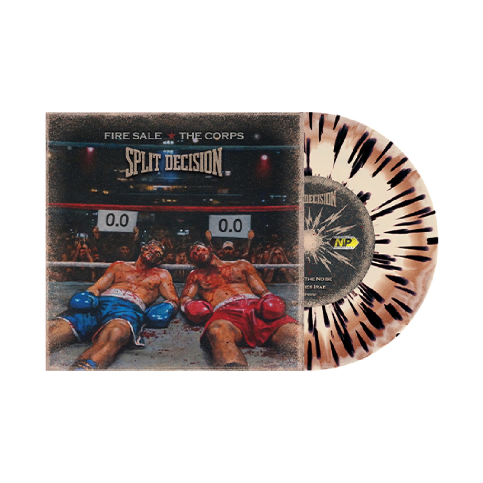 Fire Sale / The Corps - Split Decision - A-Side/B-Side Brown/Bone with Splatter 7-inch